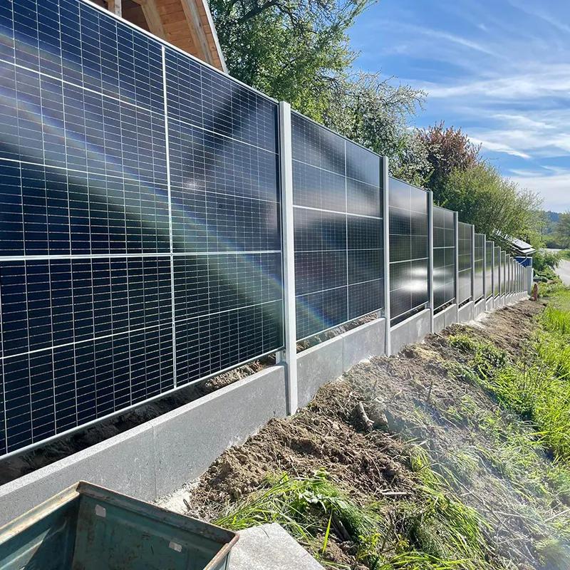 Steel Solar Panel Pole Mount Vertical Frame Outdoor Solar Fence for Solar Farm and Ground Mounting System