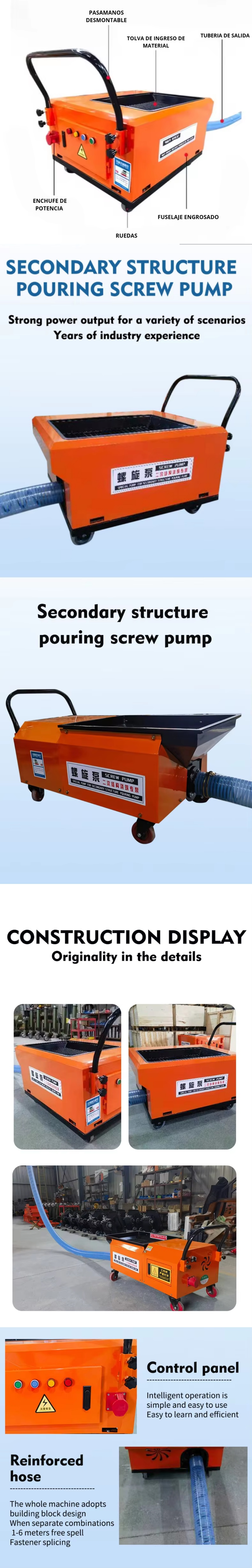 Small Secondary Structure Feeder Concrete Mixer Cement Mortar Powerful Delivery Pump at Construction Site