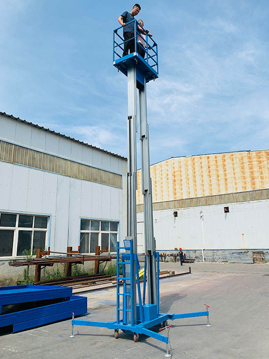 Double Mast Aluminum Lift Electric Hydraulic Vertical Elevating Platform for Aerial Work